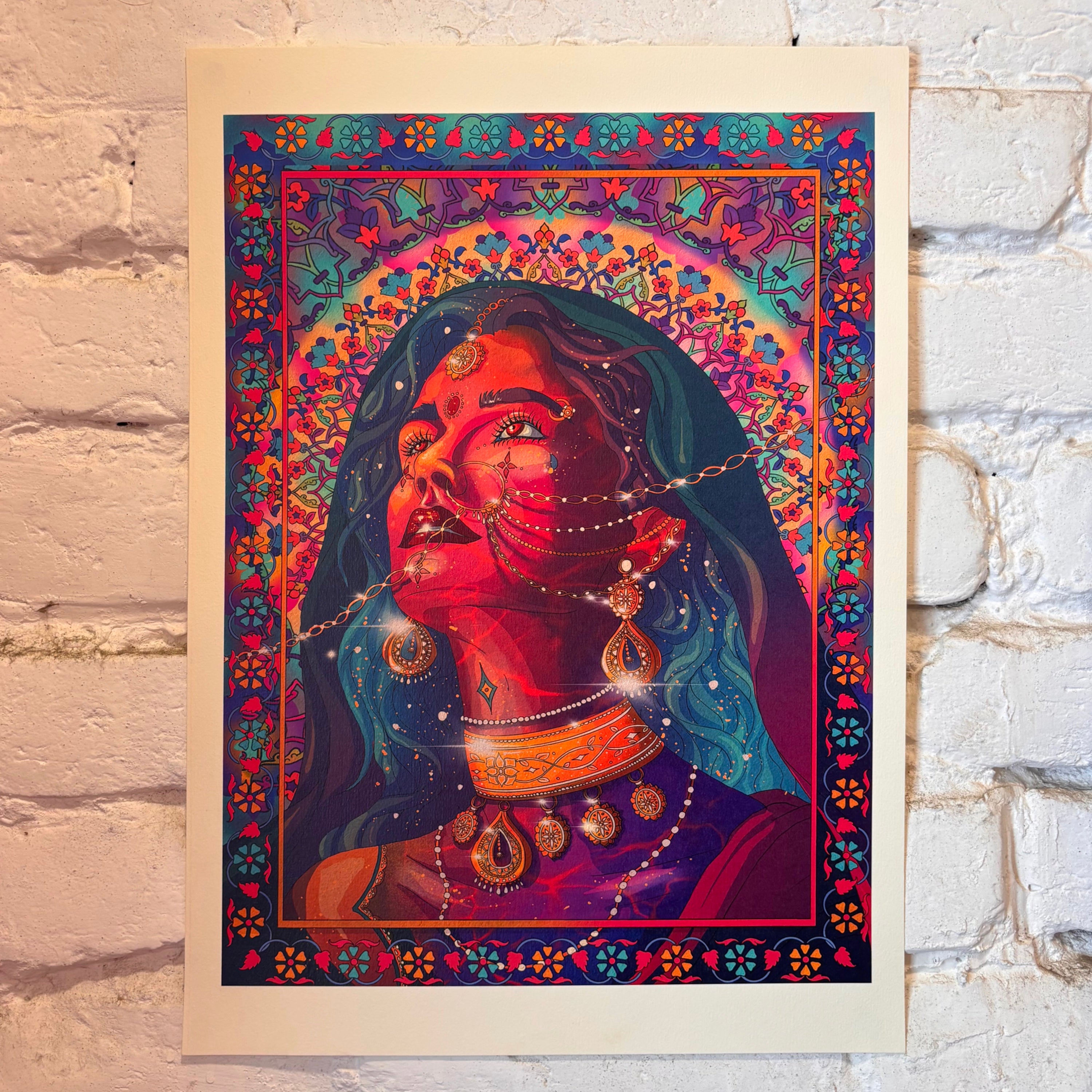Patterned and Bejewelled A3 Print