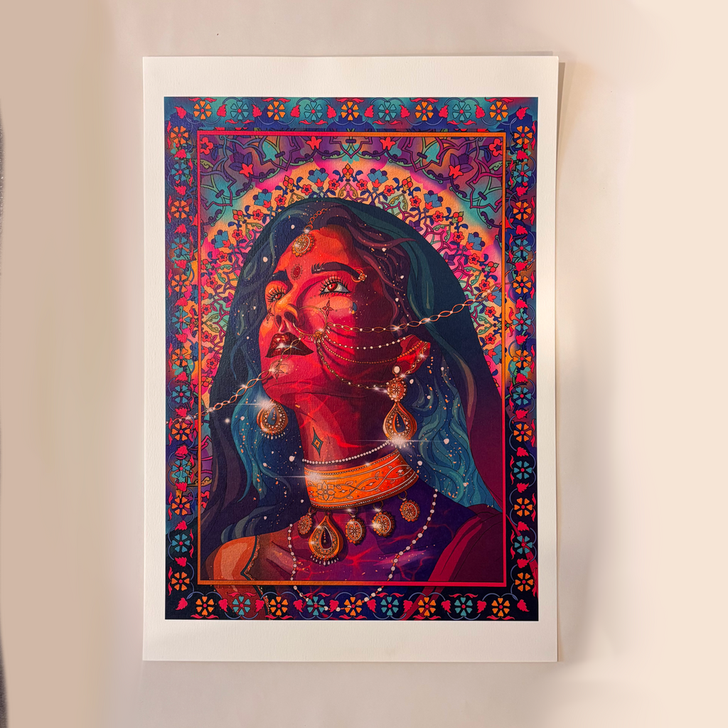 Patterned and Bejewelled A3 Print